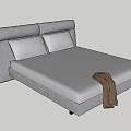 Modern Double Bed Design With Upholstered Headboard And Soft Blanket