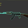 Classic AK-47 Rifle With Wooden Stock Metal Barrel And Black Magazine Design