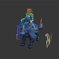 Modern game character knight heroine ancient warrior female paladin 3d model