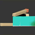 Colorful Wooden Matches With Orange Tips And Green Patterned Matchbox