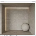 Minimalist Gray Tiled Wall Interior With Recessed Lighting And Spherical Corner Decor