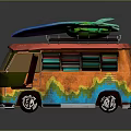 minibus minivan driverless bus school bus van box car 3d model