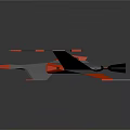 Cosmic Aerospace Gray Orange Spacecraft With Wings Cockpit And Thrusters Design