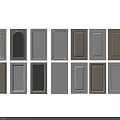 Different Style Wall Paneling Samples in White and Beige for Interior Decor 3d model