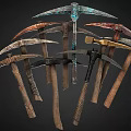 pickaxe sickle pickaxe farm tool knife axe 3d model
