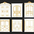 Classical Double Doors In Various Designs With Elegant Carved Details And Gold Accents
