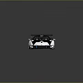 Modern Black White Blue Racing Car With Aerodynamic Body And Rear Spoiler Design