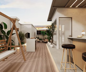 Balcony Modern Terrace 3d model