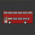 Detailed Red Double Decker Bus With Shiny Exterior And Reflective Surface