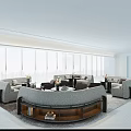 Modern Luxury Curved Sofa And Marble Coffee Table Combination For Spacious Residential Living Reception Area
