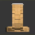 Wooden Strap Watch With Spliced Design Round Dial White Face Modern Fashion Accessory