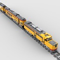 Lego LEGO toy building blocks yellow train light rail subway high-speed rail bullet train urban rail train rail transit tram city 3d model