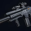Tactical Modern Rifle With High Power Scope And Tactical Rail System 3d model