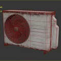 Old Rusted Air Conditioner Outdoor Unit With Metal Fan Grille And Heat Sink