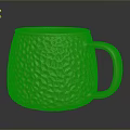Golden Textured Ceramic Mug For Daily Use With Decorative Surface Design 3d model
