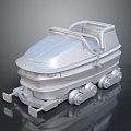 Modern Silver Tracked Vehicle 3D Model With Seat And Handrail Design