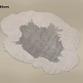 Modern Stylish Shaped Rug With Irregular Contour And Textured Gray Surface 3d model