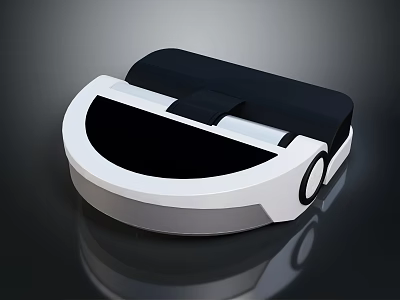 Sleek Modern White And Black Household Appliance With Round Wheels For Daily Use 3d model