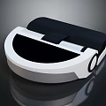 Sleek Modern White And Black Household Appliance With Round Wheels For Daily Use