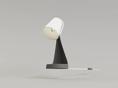 Modern Minimalist Table Lamp With White Shade And Black Base For Desk Reading 3d model