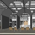 Modern Public Office Space With Open Layout Natural Light Wooden Tables And Green Plants