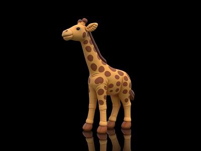 Playful Inflatable Giraffe Toy For Kids With Brown Spots And Long Neck 3d model