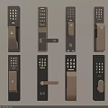 Smart Door Locks With Digital Keypad Various Black And Gold Styles Design