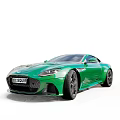 Green Sports Car Exterior Featuring Streamlined Design Black Wheels And Front Grille