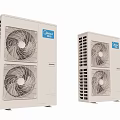 Two White Gree Air Conditioner Outdoor Units With Sleek Design For Daily Home Use