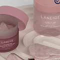 Pink Perfume Cosmetics On Tray Featuring Laser Cut Candle Jar Roller Tools And Lavande Box