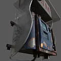 Public Facility Outdoor ATM Machine With Rusted Blue Panel Screen Keypad And Card Slot