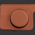 Orange Leather Laptop Protective Case with Circular Design and Portable Sleek Build 3d model
