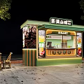 Laoman Mountain Yogurt Kiosk With Green Brown Design Outdoor Tables Chairs And Trees