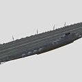 Aircraft Carrier Warship 3D Model With Flight Deck And Tower Structure 3d model