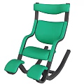 Green Rocking Chair with Black Frame Fabric Upholstery and Footrest Modern Design for Comfortable Relaxation
