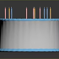 Delicious Birthday Cake With Happy Birthday Text Colorful Candles And Blue Frosting