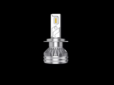 High Performance Automotive LED Headlight With Bright White Light And Metal Casing 3d model