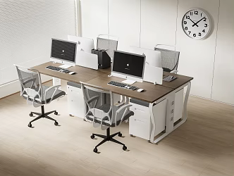 Modern Office Desk and Chair Staff Station Computer Desk and Chair 3d model