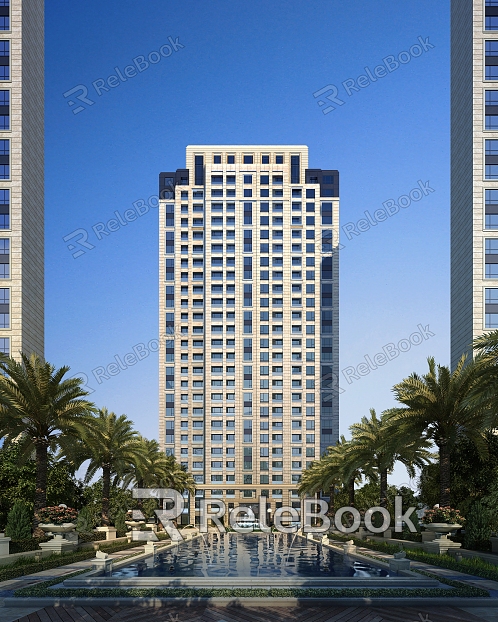 Modern Residential Building Metropolitan High-rise Residential Building model