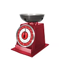 Red Commercial Countertop Scale With Metal Bowl And Measurement Dial