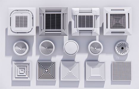 Modern air outlet air conditioner outlet air conditioner combination outlet air conditioner return new outlet 3d model