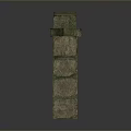 Mossy Stacked Stone Wall With Rustic Natural Texture And Weathered Appearance
