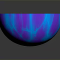 Illuminated Blue Purple Textured Glass Sculpture Bowl With Intricate Carving Details