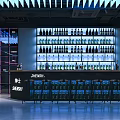 Modern Bar Qingba Bistro Bar Tacker Block Area Bar Counter Cashier Bar Cabinet Card Block Sofa 3d model