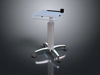 Modern Metal Mobile Stool With Platform And Wheel Base Design 3d model
