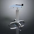 Modern Metal Mobile Stool With Platform And Wheel Base Design 3d model
