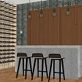 Elegant Wine Cellar Interior With Wooden Wine Racks Bar Counter Stools And Pendant Lights