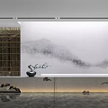 New Chinese Front Desk Sales Office Front Desk 3d model