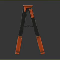 Sturdy Black and Orange Step Ladder With Metal Steps and Stable Frame
