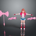 cosplay costume costume online game female warrior anime costume animation costume 3d model